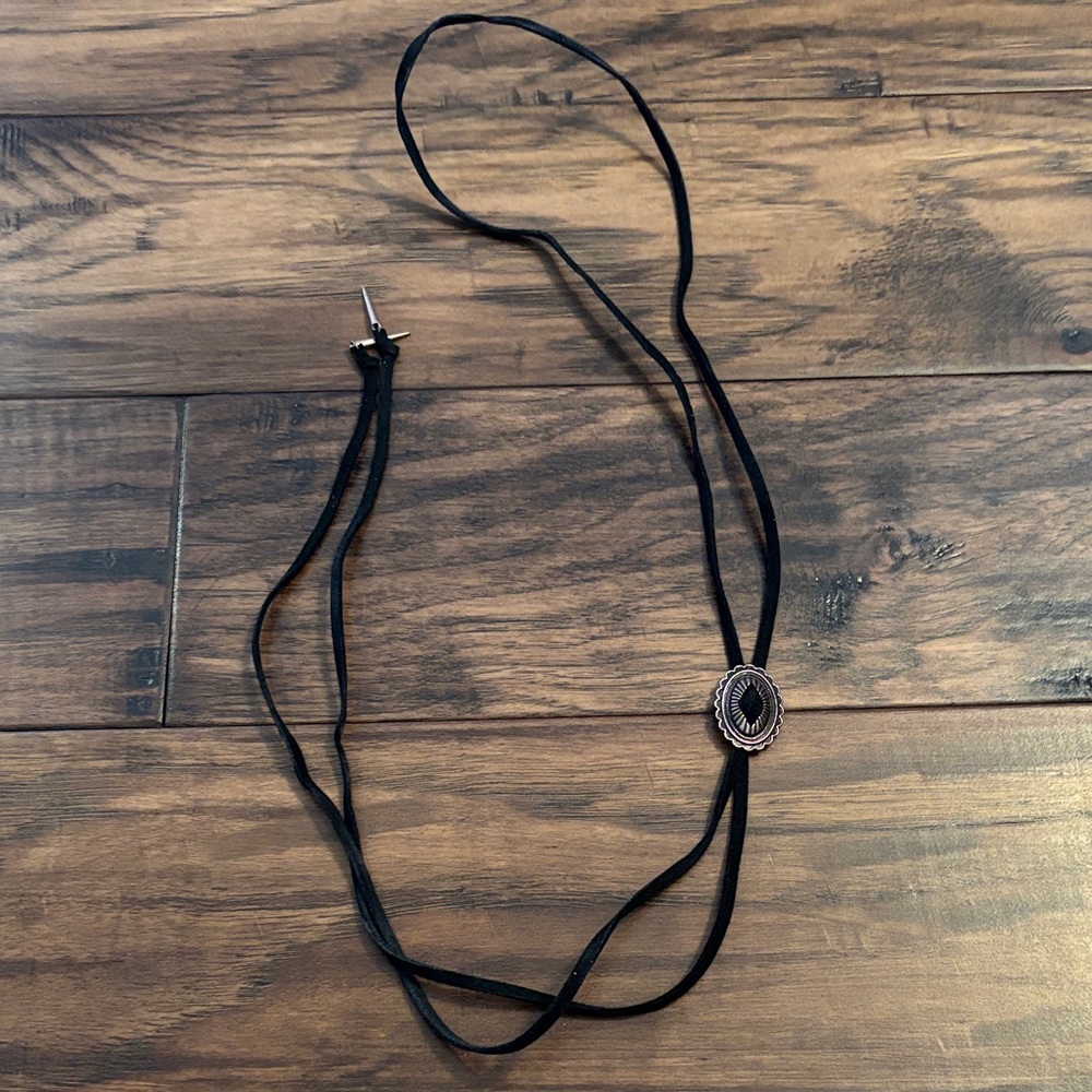 Black Bolo tie Necklace